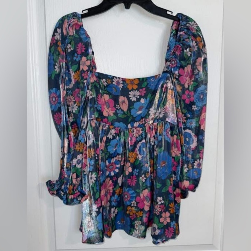 Floral Blue Women's Top